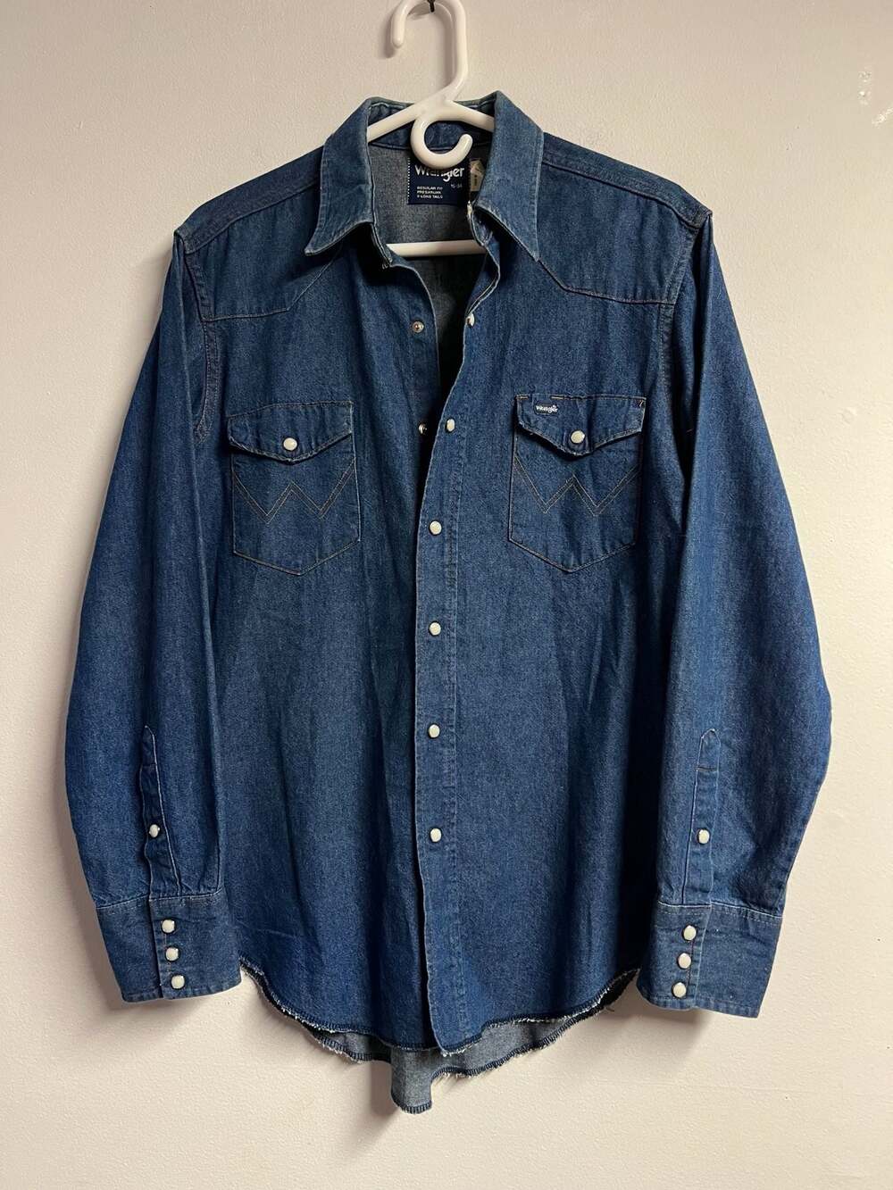 Vintage 90s Wrangler Denim Western Pearl Snap Shirt